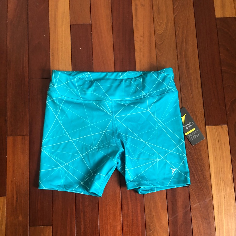 blue biker shorts